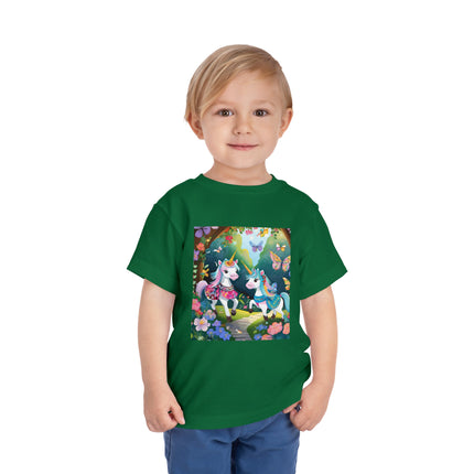 Baby Unicorns and Fluttering Butterflies Toddler Short Sleeve Tee