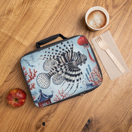 Lionfish & Lantern Lunch Bag – Mystical Ocean & Asian Harmony