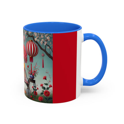 Reading in a Painted Garden Colorful Mugs (11oz, 15oz)