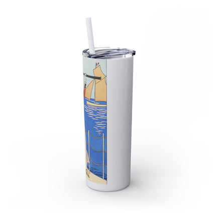 Costume de Yacht by George Barbier Skinny Tumbler with Straw, 20oz
