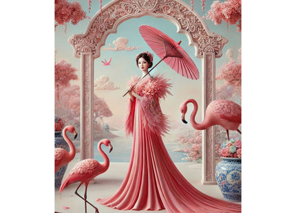 Petals, Porcelain, and Flamingos Matte Vertical Posters