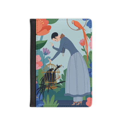 🦜🌺 The Lady Of The Garden Aviary Passport Cover – Art Deco Floral Whimsy