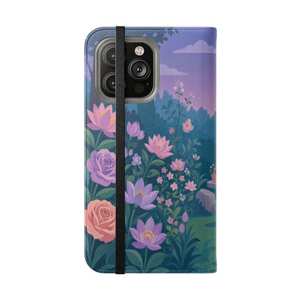 🌸🐶 The Grand Garden Dressing Flip Case – Art Deco Floral Elegance