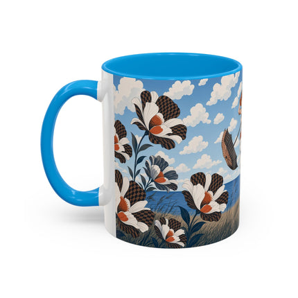 🌊🌼 The Windswept Seaside Promenade Colorful Mug – Art Deco Coastal Elegance