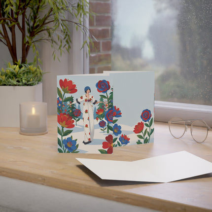 🌹❄️ The Lady Of The Winter Rose Garden Greeting Card – Art Deco Holiday Fantasy