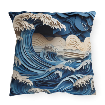 Dramatic Ocean with Crashing Waves Outdoor Pillows