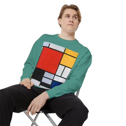 Composition with Red, Yellow, Blue, and Black by Piet Mondrian Garment-Dyed Sweatshirt