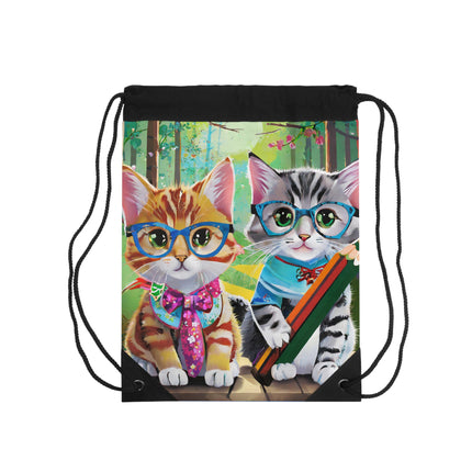 Kitten Scholars Drawstring Bag