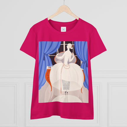 🦢💎 The Ivory Midnight Muse Cotton Tee – Art Deco Fashion Elegance