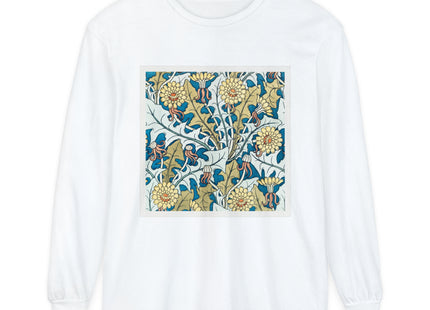 Art Nouveau Dandelion Flower Garment-dyed Long Sleeve T-Shirt