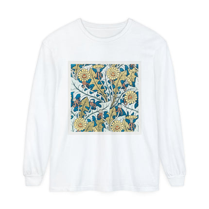 Art Nouveau Dandelion Flower Garment-dyed Long Sleeve T-Shirt