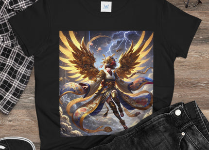 Valkyrie Descending Through Storm Women's Midweight Cotton Tee