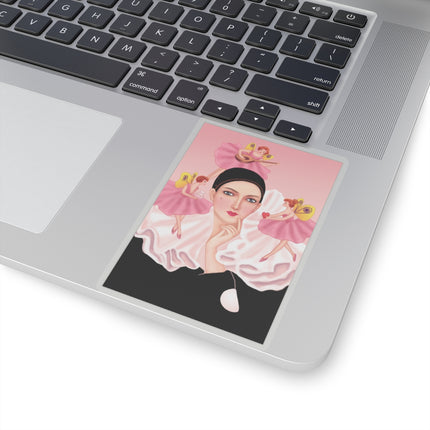 Pierrot & Fairies Dressed in Pink by Sofia Chiostri Kiss-Cut Stickers (4 Sizes)