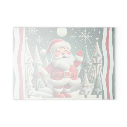 Santa's Joyful Night Glass Cutting Board