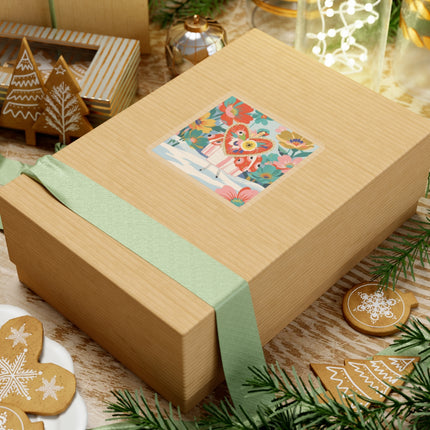 ❤️🌸 The Winter Heart Garden Kiss-Cut Sticker – Colorful Art Deco Floral Fantasy