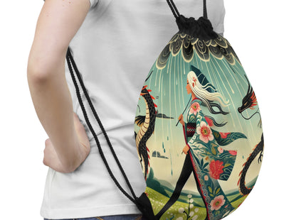 The Dragon Fairy’s Stride Drawstring Bag