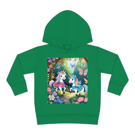 Baby Unicorns and Fluttering Butterflies Toddler Pullover Fleece Hoodie