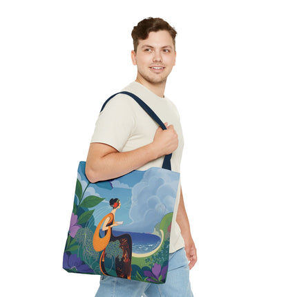 🌊🌺 The Lady Of The Seaside Garden Tote Bag – Art Deco Coastal Fantasy