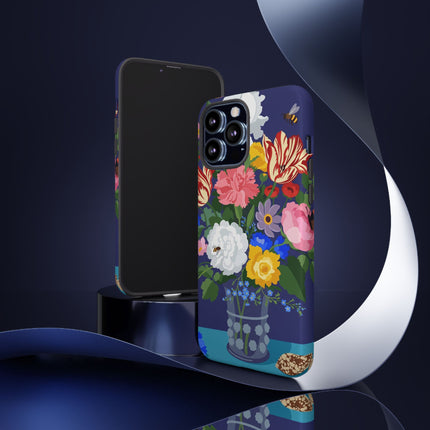 Midnight Floral Bouquet Phone Case – Vibrant Blooms & Enchanted Garden