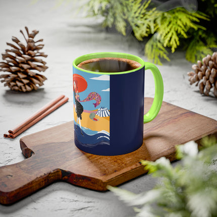Beachside Promenade Colorful Mugs – Chic Summer Stroll & Coastal Glamour