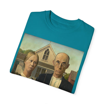 American Gothic by Grant Wood Unisex Garment-Dyed T-shirt
