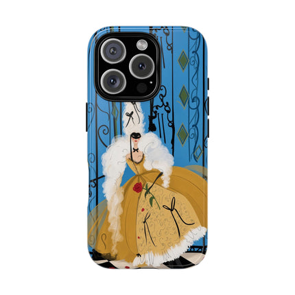 🎭🌹 The Lady At The Masquerade Gates Phone Case – Art Deco Fashion Illustration