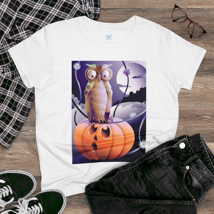 The Startled Pumpkin Women's Midweight Cotton Tee