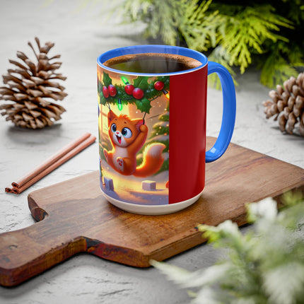 Naughty or Nice Kitten Christmas Colorful Mugs (11oz, 15oz)