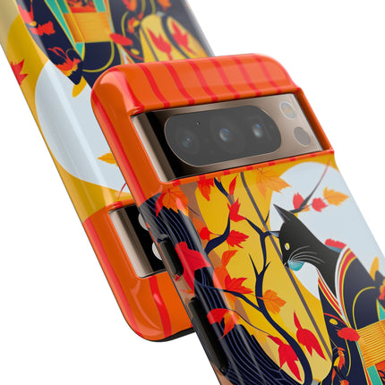 Black Cat in Kimono Phone Cases