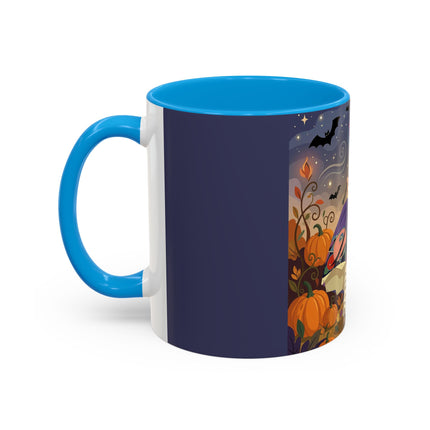 🌙🎃 The Moonlit Garden Walk Colorful Mug – Elegant Halloween Charm