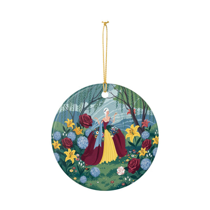 🌹🌿 The Willow Garden Promenade Ceramic Ornament – Art Deco Floral Elegance
