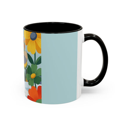 ❄️🌼 The Winter Flower Wanderer Colorful Mug – Colorful Art Deco Snow Fantasy
