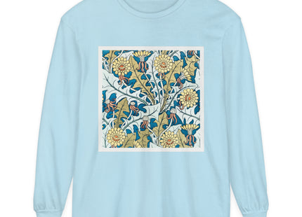 Art Nouveau Dandelion Flower Garment-dyed Long Sleeve T-Shirt