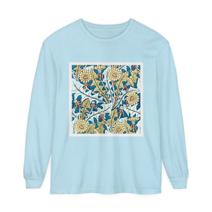 Art Nouveau Dandelion Flower Garment-dyed Long Sleeve T-Shirt