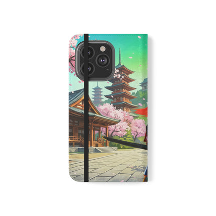 🦊⚔️ Cyberpunk Panda Samurai Flip Case – Futuristic Honor & Kitsune Spirit