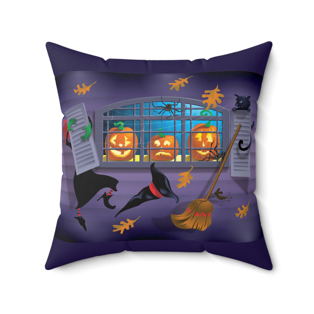 Whimsical Halloween Mischief Spun Polyester Square Pillow
