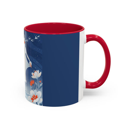 ❄️⛸️ The Winter Skater’s Flight Colorful Mug – Art Deco Floral Fantasy