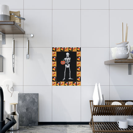 Candy Corn Skeleton Ceramic Tile