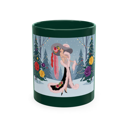 🏮🎄 The Winter Lantern Celebration Ceramic Mug – Art Deco Asian Christmas Elegance