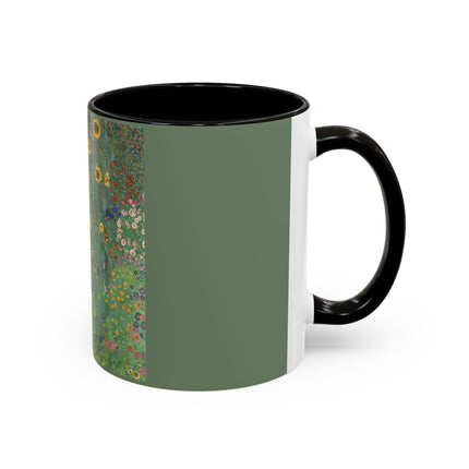 Farm Garden with Sunflowers by Gustav Klimt Colorful Mugs (11oz, 15oz)