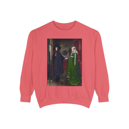 Arnolfini Portrait by Jan Van Eyck Unisex Garment-Dyed Sweatshirt