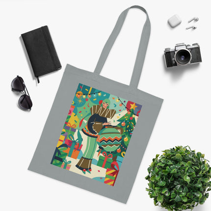 🎄🎁 The Lady Of The Christmas Ornament Cotton Tote Bag – Art Deco Holiday Fantasy