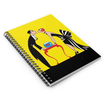 A Moment of Elegance: A Passionate Embrace Amidst Golden Splendor Spiral Notebook - Ruled Line