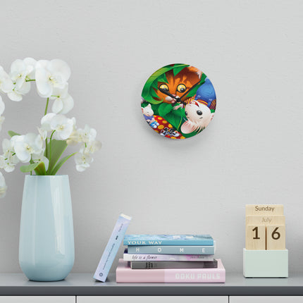 Whimsical Adventure Acrylic Wall Clock, Round and Square
