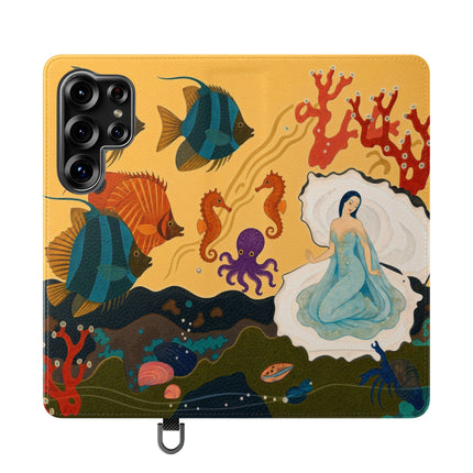🐚🌊 The Lady Of The Enchanted Pearl Flip Case – Art Deco Undersea Fantasy