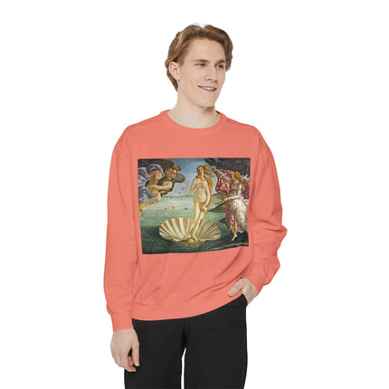 Birth of Venus by Sandro Botticelli Unisex Garment-Dyed Sweatshirt