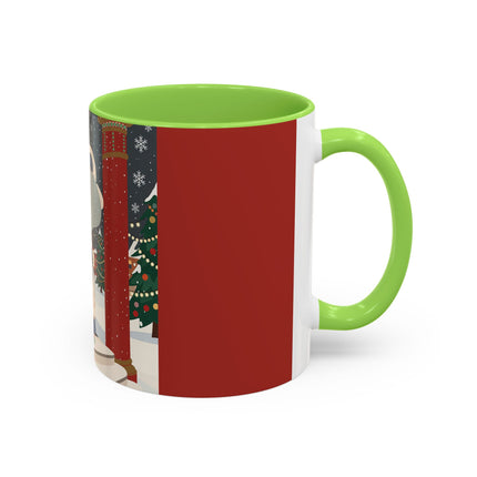 ❄️✨ The Winter Couture Promenade Colorful Mug – Art Deco Holiday Elegance