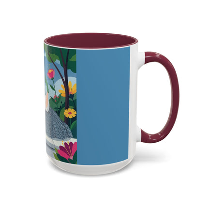 The Lady Of The Secret Garden Colorful Mugs – Art Deco Botanical Elegance
