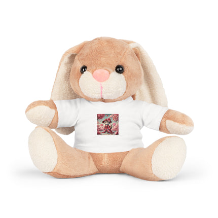 Whimsical Geisha Kitten in a Valentine Garden Plush Toy with T-Shirt