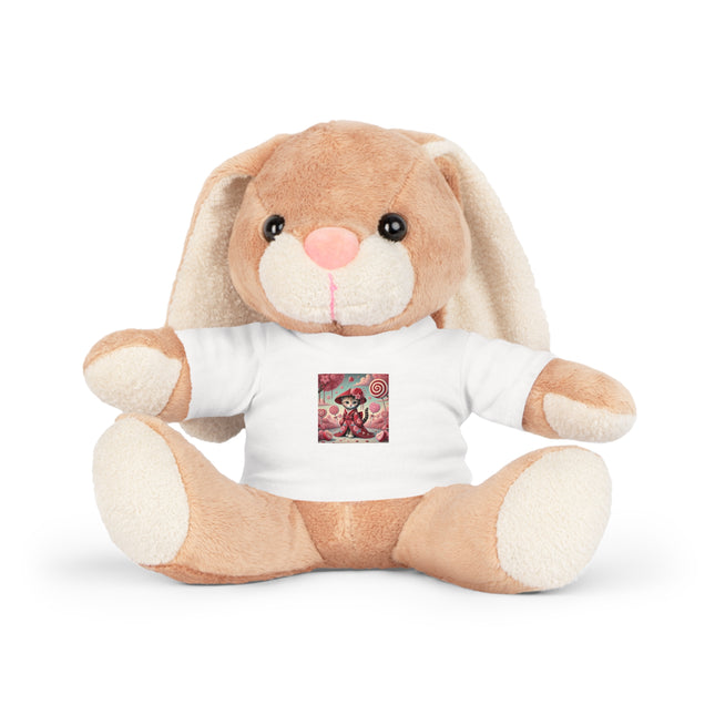 Whimsical Geisha Kitten in a Valentine Garden Plush Toy with T-Shirt